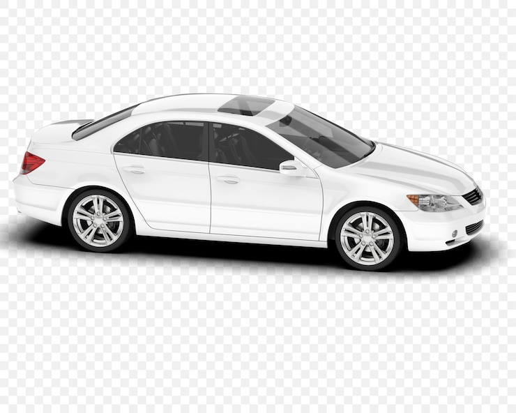 PSD automóvel sedan branco elegante