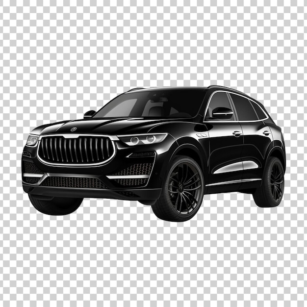 Automóvel Suv preto moderno em fundo transparente