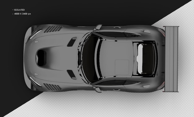 PSD automóvil de carreras deportivo de alto rendimiento negro mate realista aislado desde la vista superior