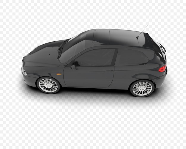 El automóvil hatchback aislado en un fondo transparente Ilustración de renderización 3D