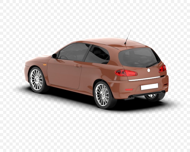 El automóvil hatchback aislado en un fondo transparente Ilustración de renderización 3D