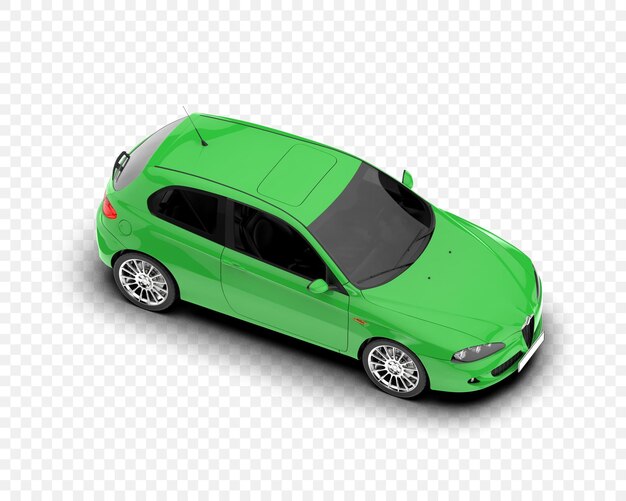 El automóvil hatchback aislado en un fondo transparente Ilustración de renderización 3D