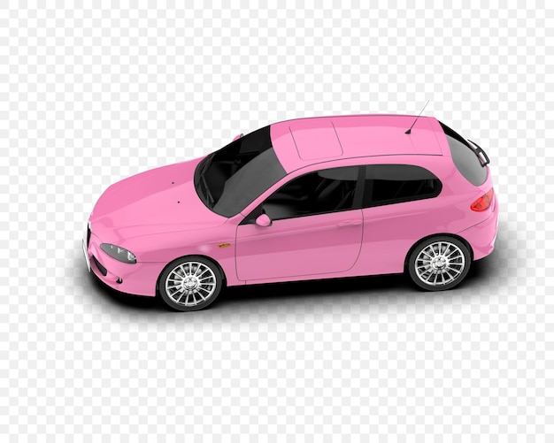 El automóvil hatchback aislado en un fondo transparente Ilustración de renderización 3D