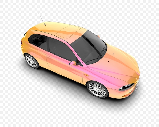 El automóvil hatchback aislado en un fondo transparente Ilustración de renderización 3D