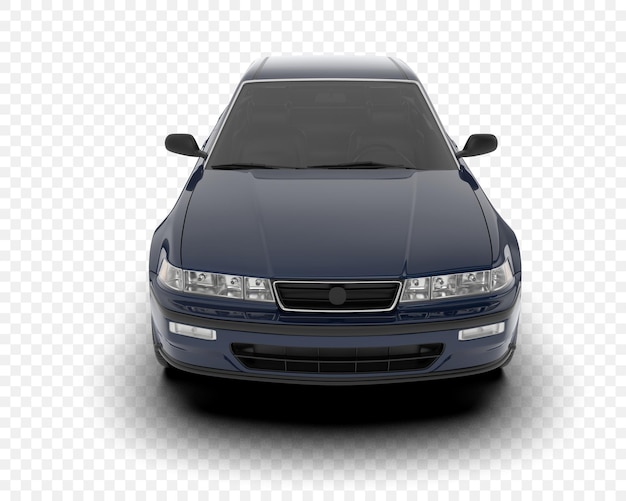 El automóvil de sedán azul
