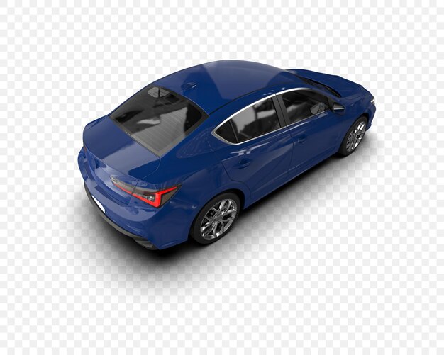 El automóvil de sedán azul