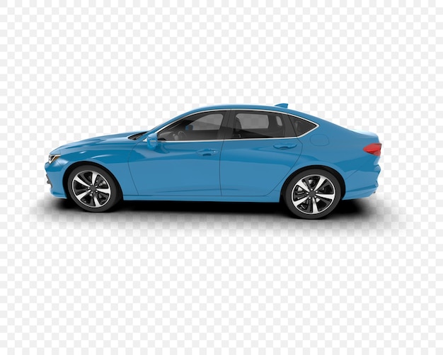 El automóvil de sedán azul