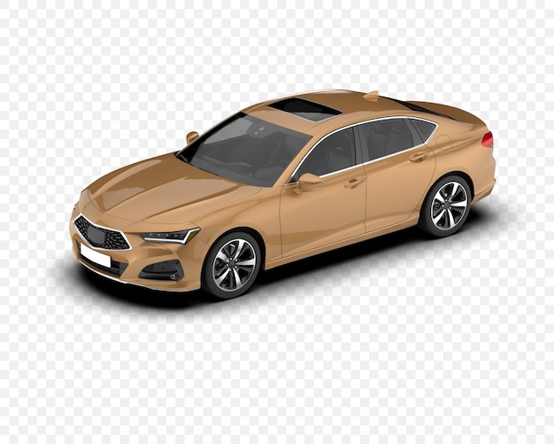 El automóvil de sedán dorado