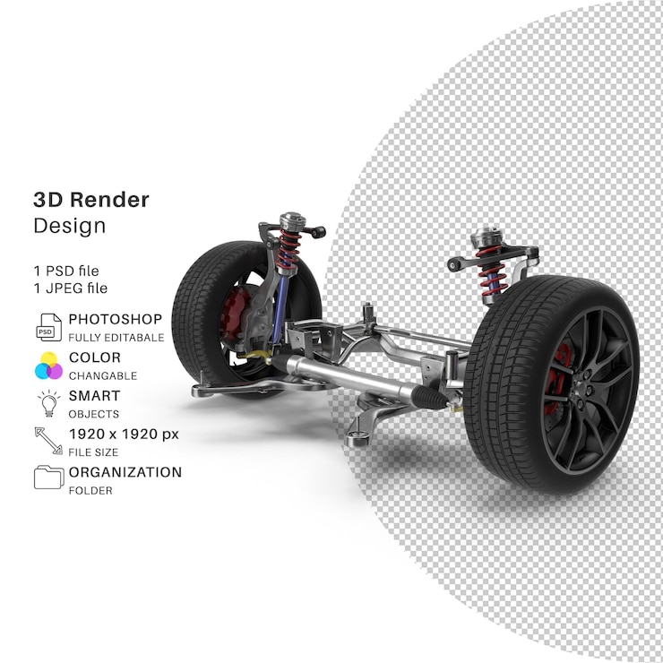 PSD autorahmen mit fahrgestell 3 rigged