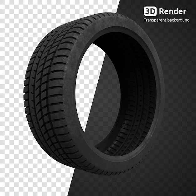 Autoreifen 3D-Render isoliert