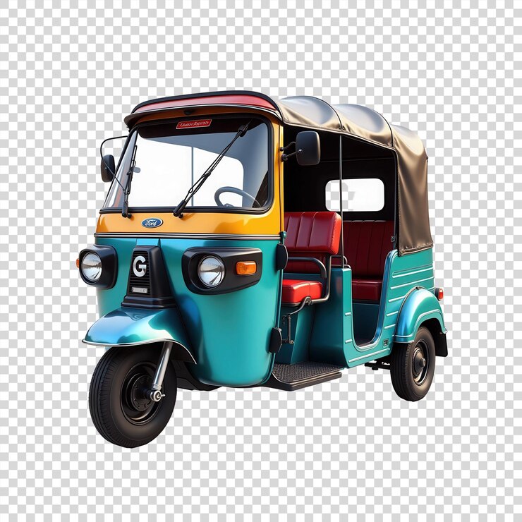 PSD el autorickshaw indio en un fondo transparente