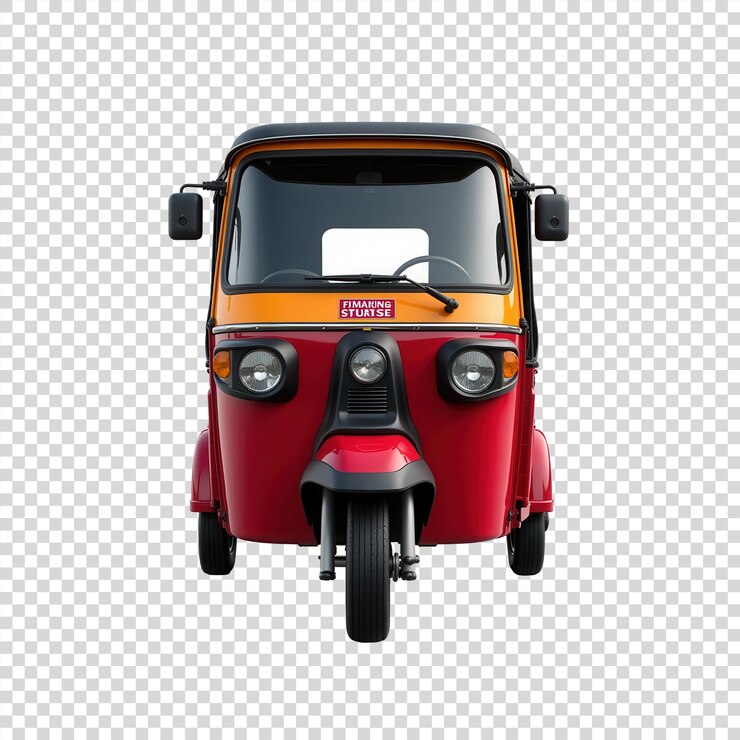 PSD el autorickshaw indio en un fondo transparente