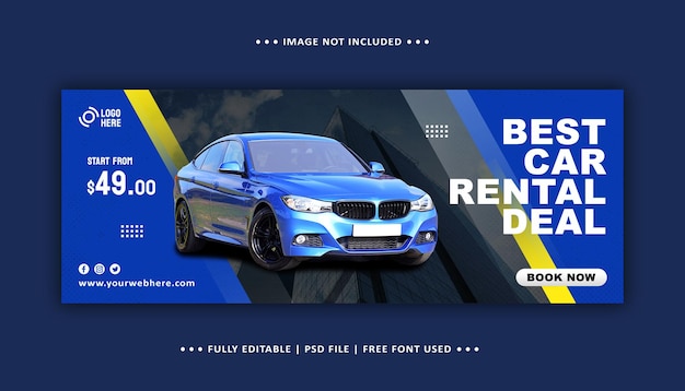 Autovermietung Social Media Promotion Facebook Cover Banner Vorlage