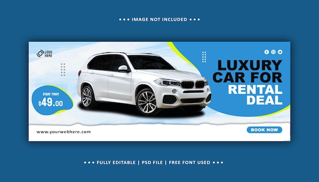 Autovermietung Social Media Promotion Facebook Cover Banner Vorlage