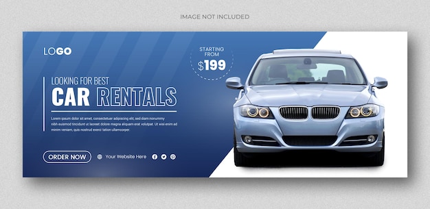 Autovermietung Werbung Social Media Facebook Cover Banner Vorlage