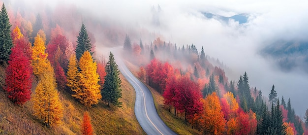 Autumnal Mountain Road
