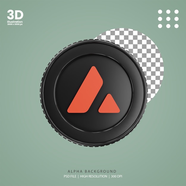 Avalancha de monedas criptográficas de renderizado 3d