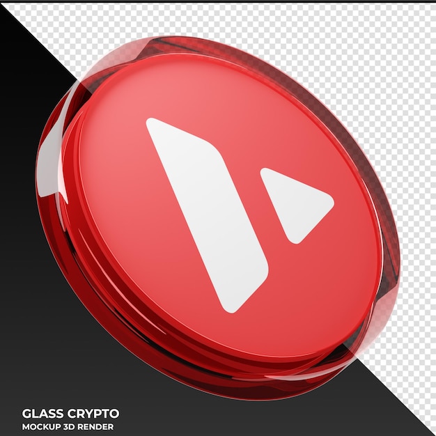 Avalanche Avax Glass Crypto Coin Illustration 3d