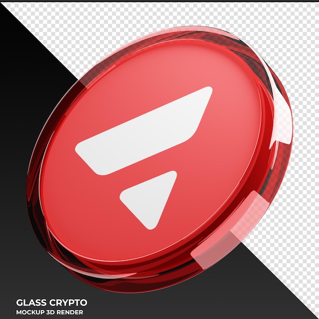 PSD avalanche avax glass crypto coin ilustração 3d