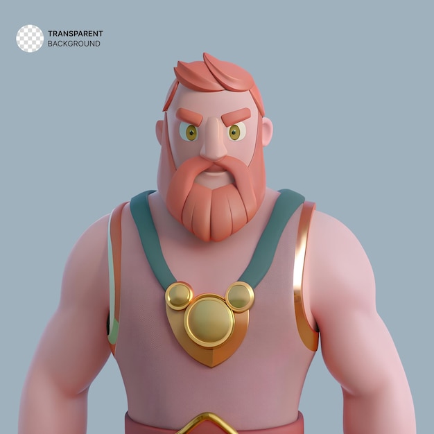 PSD l'avatar 3d est une illustration du personnage de champion man.