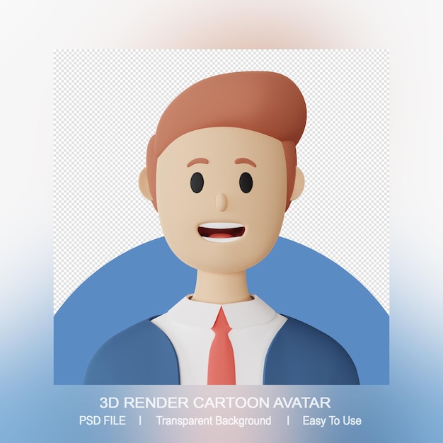 Avatar 3d homem de desenho animado