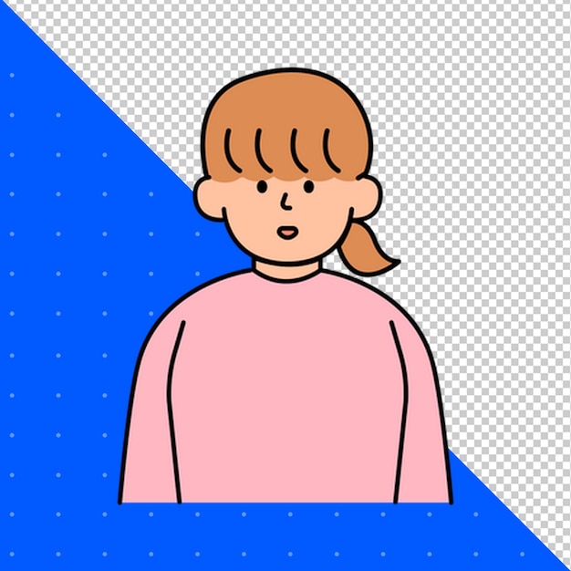 Avatar bonito para ilustração de perfil PNG Fundo transparente