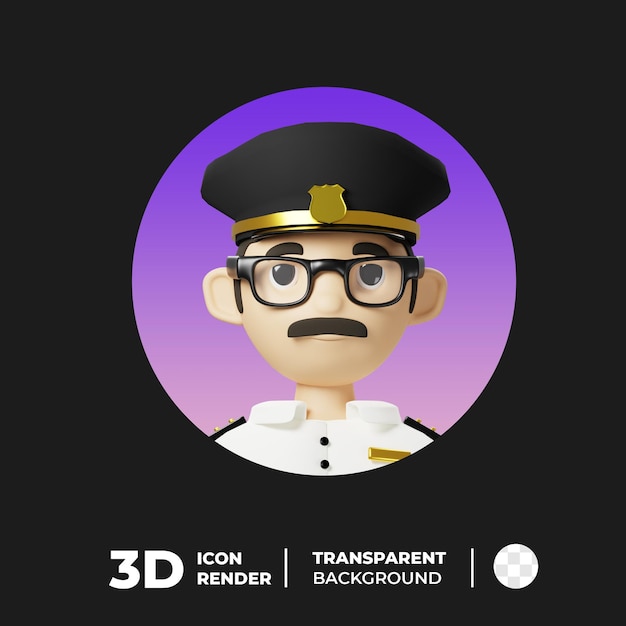 PSD avatar capitaine 3d