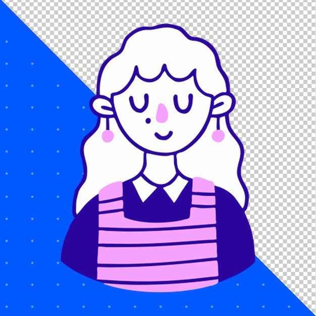 Avatar carino per l'illustrazione del profilo PNG sfondo trasparente