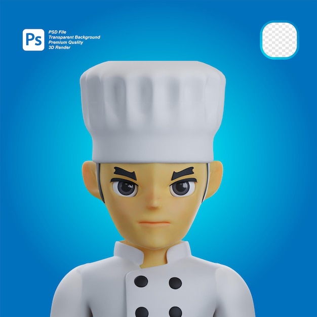 El avatar del chef en 3d