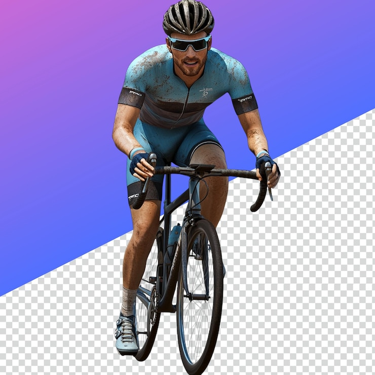 PSD avatar cycliste élégant pour le fitness et l'image de marque sportive