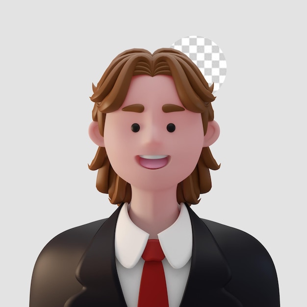 Avatar de desenho animado de renderização 3d isolado