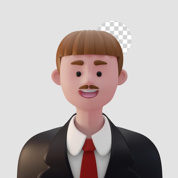 Avatar de desenho animado de renderização 3d isolado