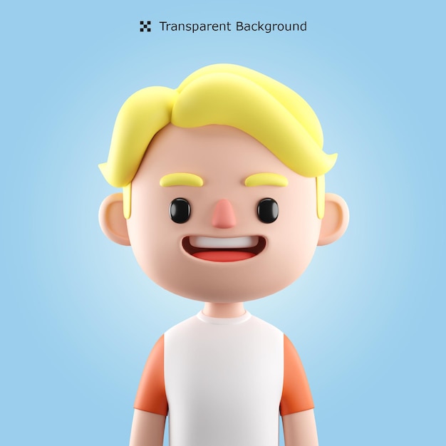 Avatar de personagem masculino de desenho 3d renderização em 3d