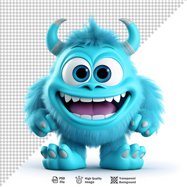 PSD avatar de personagem monstro 3d em fundo transparente