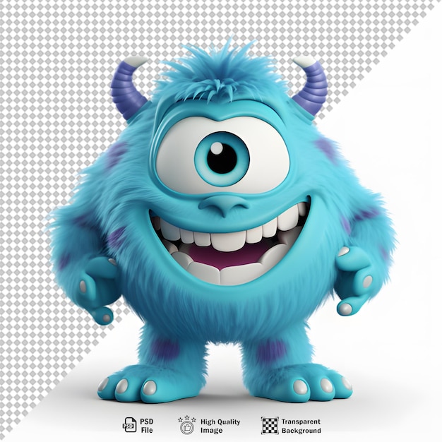 PSD avatar de personagem monstro 3d em fundo transparente