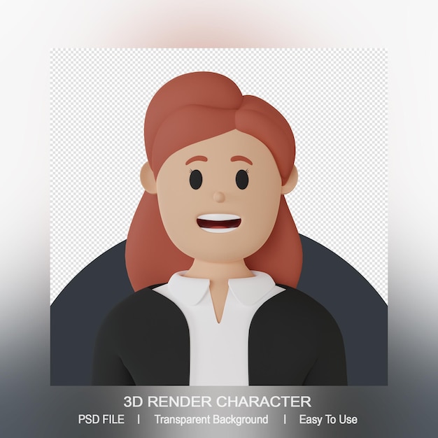 Avatar De Dessin Animé Féminin 3d