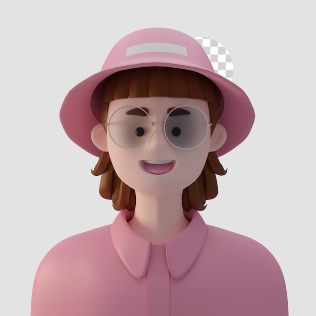 Avatar De Dessin Animé De Rendu 3d Isolé