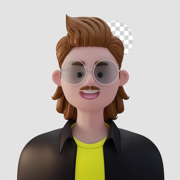 Avatar De Dessin Animé De Rendu 3d Isolé