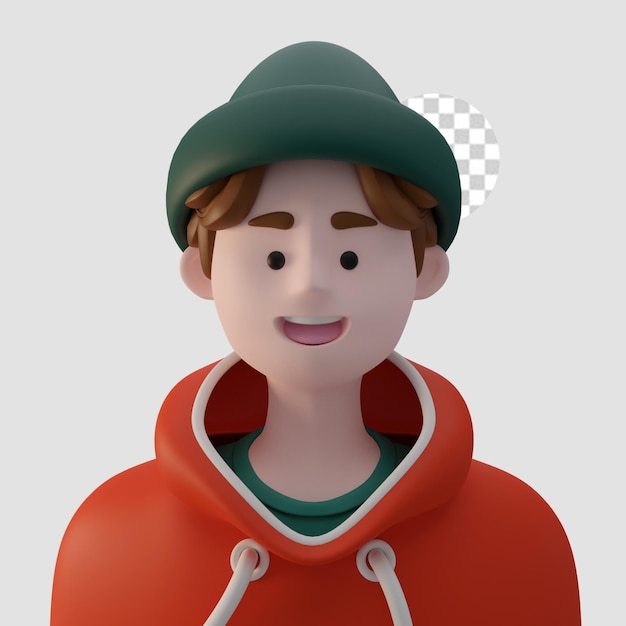 avatar di cartone animato rendering 3d isolato