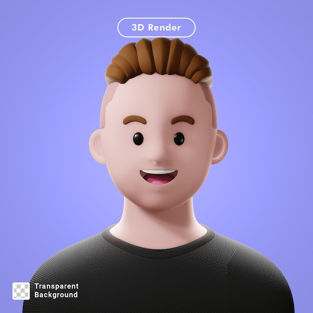 avatar di cartone animato rendering 3d isolato