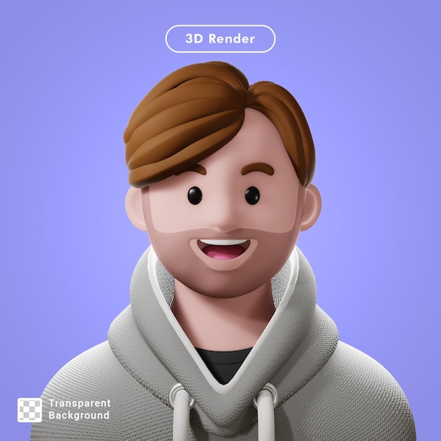 avatar di cartone animato rendering 3d isolato