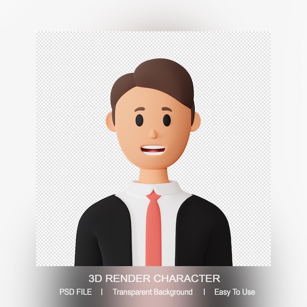 Avatar de dibujos animados de hombre de render 3d