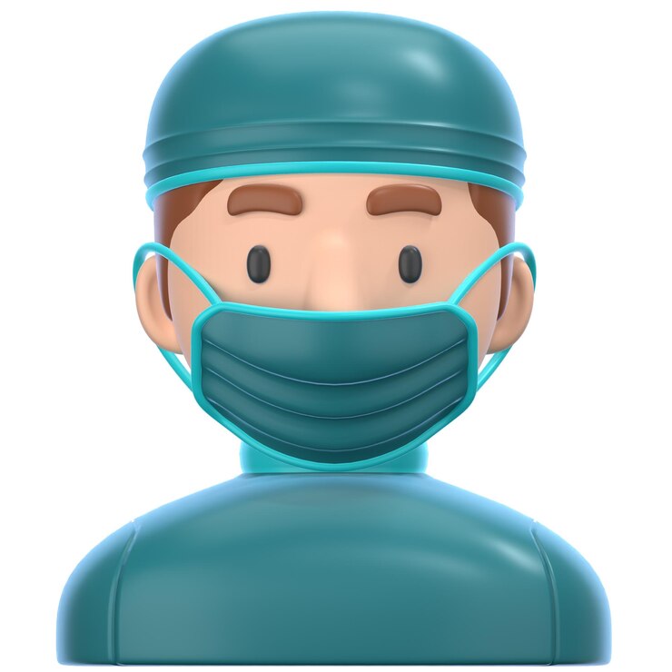 PSD avatar doctor surgeon 3d icon illustration low poly style