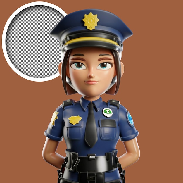 PSD avatar de femme policière