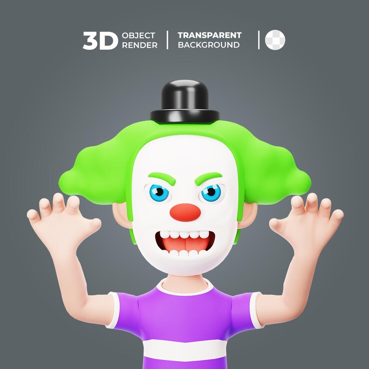 PSD avatar de payaso 3d