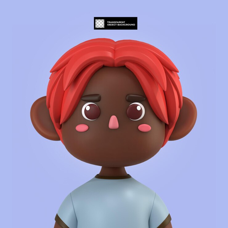 PSD avatar de personaje de dibujos animados lindo masculino 3d ilustración aislada