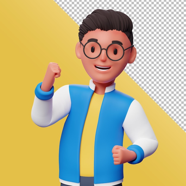 PSD avatar de personaje masculino 3d aislado