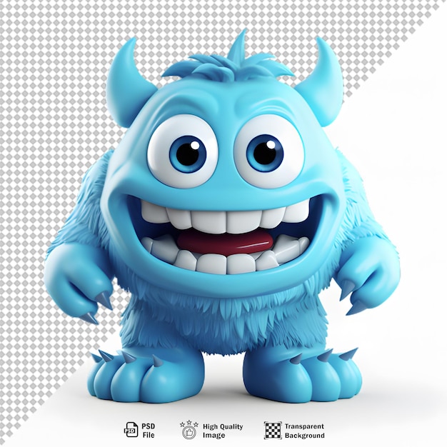 PSD avatar de personnage de monstre en 3d sur un fond transparent