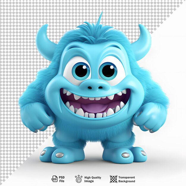 PSD avatar de personnage de monstre en 3d sur un fond transparent