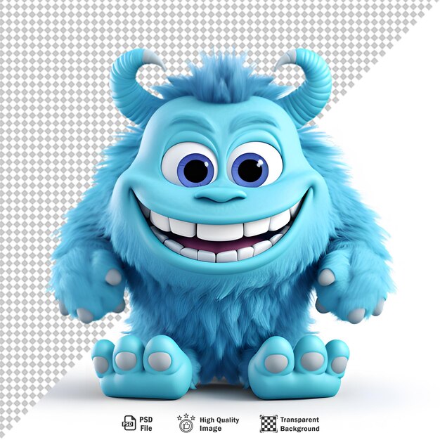 PSD avatar de personnage de monstre en 3d sur un fond transparent